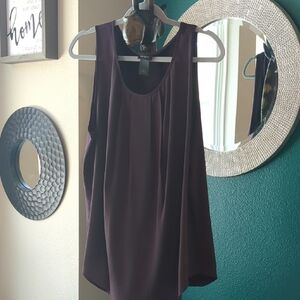 Ann Taylor Plum Sleeveless Pleated Camisole